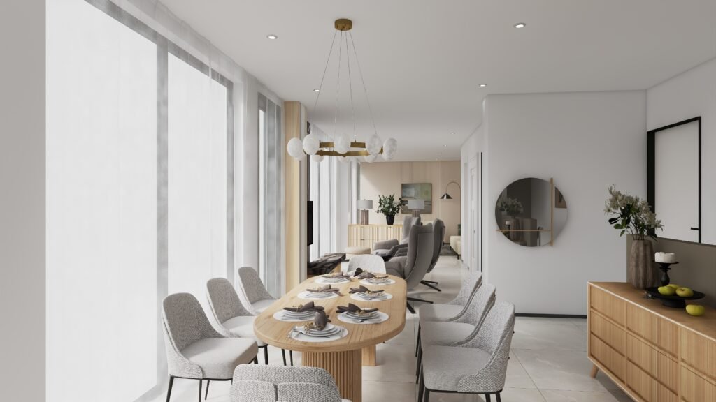 Short-Term vs Mid-Term Rentals: Why the Interior Should Be Different mediterranean open plan living in albir living and dining room 33